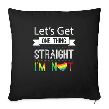 Let's get one thing staight i'm not LGBT - Housse de coussin décorative 45 x 45 cm - noir - Devant