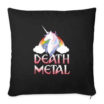 Death Metal - magical rainbow unicorn - Sofakissenbezug 45 x 45 cm - Schwarz - Vorne