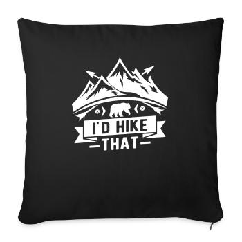 I'd hike that - mountain climber hiker bear - Housse de coussin décorative 45 x 45 cm - noir - Devant