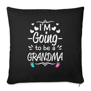 I'm going to be Grandma - baby birth announcement - Sofakissenbezug 45 x 45 cm - Schwarz - Vorne