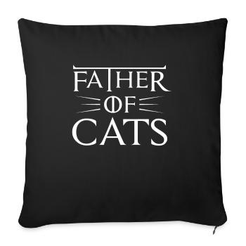 Father of Cats - Animal Pet Lover - Sofa pillowcase 17,3'' x 17,3'' (45 x 45 cm) - black - Front