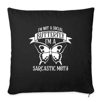 I'm not a social Butterfly i'm a sarcastic Moth - Housse de coussin décorative 45 x 45 cm - noir - Devant