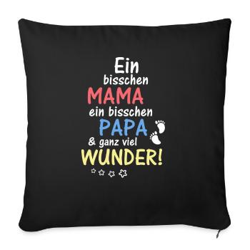 Ein bisschen Mama Papa & ganz viel Wunder - Housse de coussin décorative 45 x 45 cm - noir - Devant