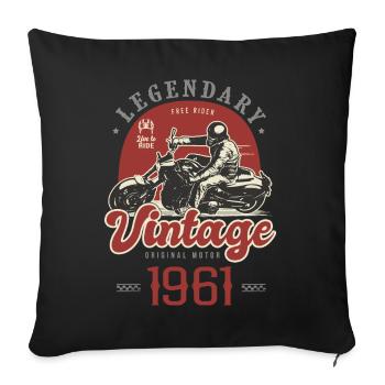 1961 anniversary motorcycle biker vintage 61 years - Sofa pillowcase 17,3'' x 17,3'' (45 x 45 cm) - black - Front