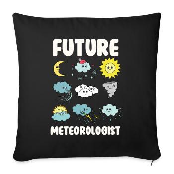 Future meteorologist - Sofa pillowcase 17,3'' x 17,3'' (45 x 45 cm) - black - Front