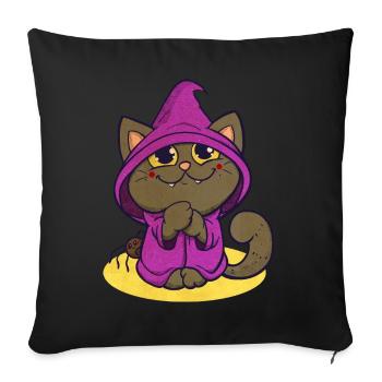 halloween cat - Sofa pillowcase 17,3'' x 17,3'' (45 x 45 cm) - black - Front