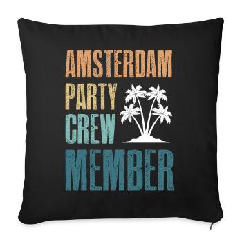 Amsterdam Party Crew - Housse de coussin décorative 45 x 45 cm - noir - Devant