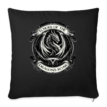 Rugissement puissant du dragon baroque - Housse de coussin décorative 45 x 45 cm - noir - Devant