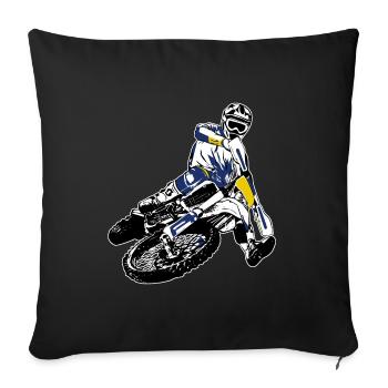 Enduro Offroad - Sofa pillowcase 17,3'' x 17,3'' (45 x 45 cm) - black - Front