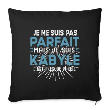 Kabyle Kabylie Pays Algérie Origine Humour Cadeau - Housse de coussin décorative 45 x 45 cm - noir - Devant