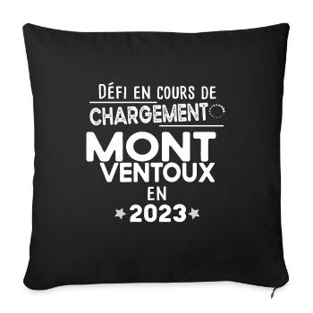 Mont Ventoux 2023 Cycliste Montagne Randonnée - Housse de coussin décorative 45 x 45 cm - noir - Devant