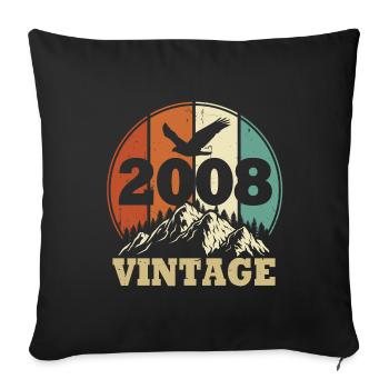 Vintage 2008 - Sofa pillowcase 17,3'' x 17,3'' (45 x 45 cm) - black - Front