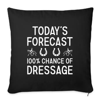 Rider Today's Forecast Dressage - Sofa pillowcase 17,3'' x 17,3'' (45 x 45 cm) - black - Front
