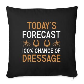 Rider Today's Forecast Dressage - Sofa pillowcase 17,3'' x 17,3'' (45 x 45 cm) - black - Front