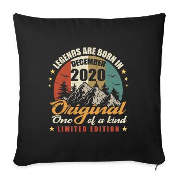 Legends Were Born In December 2020, Original 2020 - Sofa pillowcase 17,3'' x 17,3'' (45 x 45 cm) - black - Front