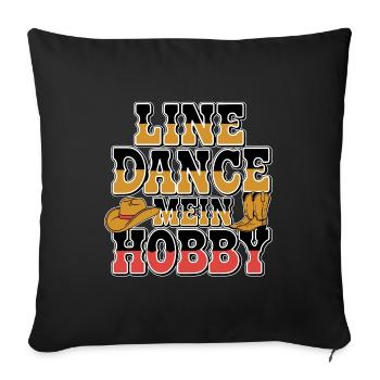 Design de danse en ligne coloré avec chapeau de cow-boy - Housse de coussin décorative 45 x 45 cm - noir - Devant