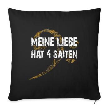 Ich liebe meinen Bass - ich spiele Bass - Sofakissenbezug 45 x 45 cm - Schwarz - Vorne