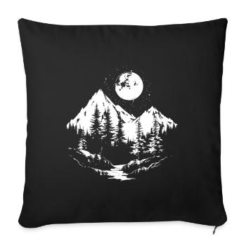 Nature Wildlife Outdoor Trees Mountains Hiking - Sofa pillowcase 17,3'' x 17,3'' (45 x 45 cm) - black - Front