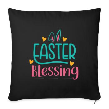 Joyeuses bénédictions de Pâques - Housse de coussin décorative 45 x 45 cm - noir - Devant