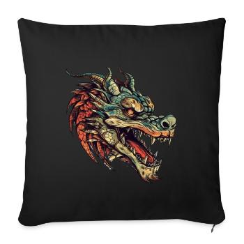 Dragon mystique Lindwurm Monster Monster Monster - Housse de coussin décorative 45 x 45 cm - noir - Devant