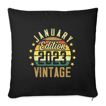 Légendes Sont Nés En Janvier 2023 - Janvier 2023 - Housse de coussin décorative 45 x 45 cm - noir - Devant