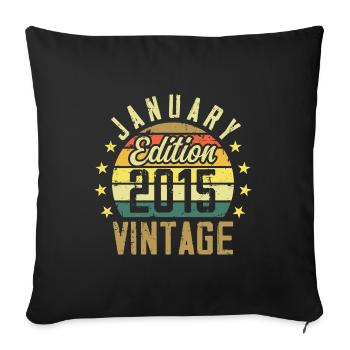 Légendes Sont Nés En Janvier 2015 - Janvier 2015 - Housse de coussin décorative 45 x 45 cm - noir - Devant