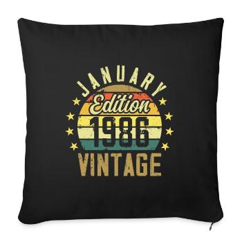 Légendes Sont Nés En Janvier 1986 - Janvier 1986 - Housse de coussin décorative 45 x 45 cm - noir - Devant