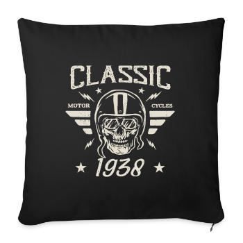 Vintage Classic Birthday Gift Born In 1938 - Sofa pillowcase 17,3'' x 17,3'' (45 x 45 cm) - black - Front