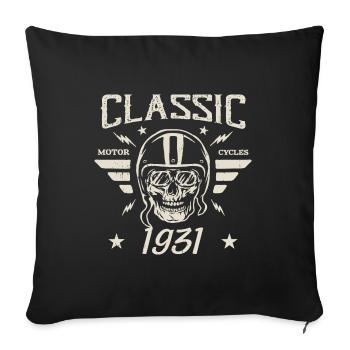 Cadeau D’anniversaire Classique Vintage Né en 1931 - Housse de coussin décorative 45 x 45 cm - noir - Devant