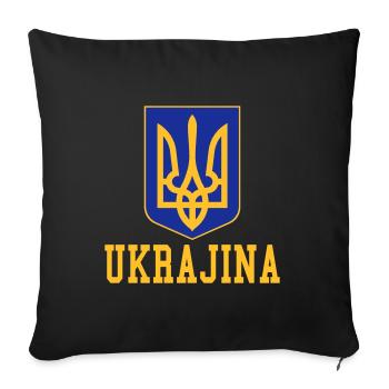 Ukraine - Sofa pillowcase 17,3'' x 17,3'' (45 x 45 cm) - black - Front