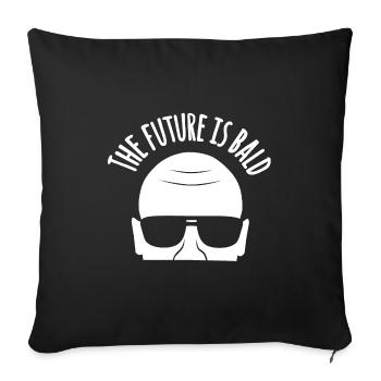 L’avenir est chauve : drôle de citation de cheveux chauves - Housse de coussin décorative 45 x 45 cm - noir - Devant
