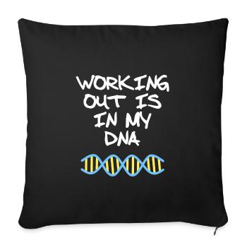 Faire de l’exercice est dans ma citation de fitness ADN - Housse de coussin décorative 45 x 45 cm - noir - Devant