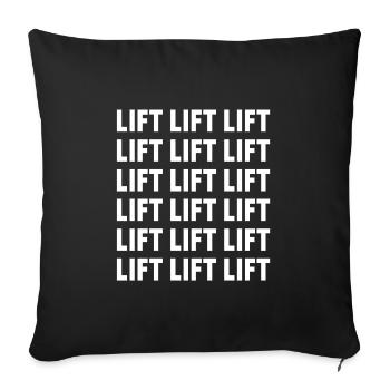 Lift pattern : Fitness weight lifting sport - Sofa pillowcase 17,3'' x 17,3'' (45 x 45 cm) - black - Front