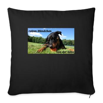 Hündchen - Sofakissenbezug 45 x 45 cm - Schwarz - Vorne