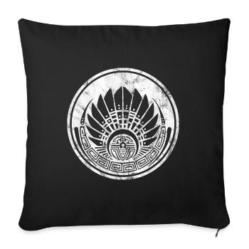 Maya Maske Quetzalcoatl Indianer Mexiko Kornkreis - Sofakissenbezug 45 x 45 cm - Schwarz - Vorne