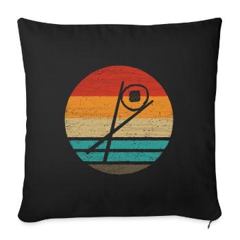 Sushi Baguettes Saké Maki Retro Style Vintage - Housse de coussin décorative 45 x 45 cm - noir - Devant
