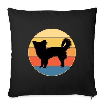 Cute Chihuahua Dog Breed Vintage Retro Sunset - Sofa pillowcase 17,3'' x 17,3'' (45 x 45 cm) - black - Front