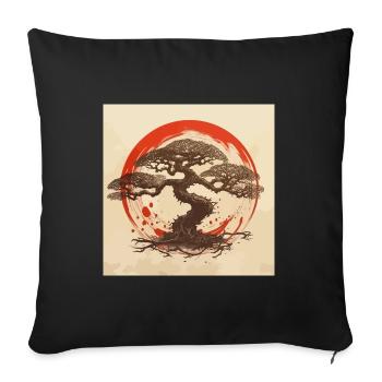 Bonsai Enso Japan - Sofa pillowcase 17,3'' x 17,3'' (45 x 45 cm) - black - Front