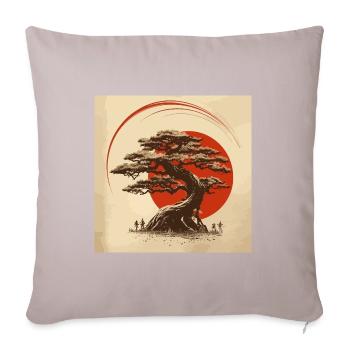 Bonsai Enso Japan - Sofakissenbezug 45 x 45 cm - helles Taupe - Vorne