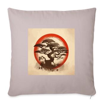 Bonsai Enso Japan - Sofakissenbezug 45 x 45 cm - helles Taupe - Vorne