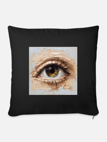 Auge Gemälde - Sofakissenbezug 45 x 45 cm - Schwarz