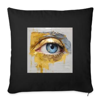 Auge Gemälde - Sofakissenbezug 45 x 45 cm - Schwarz - Vorne