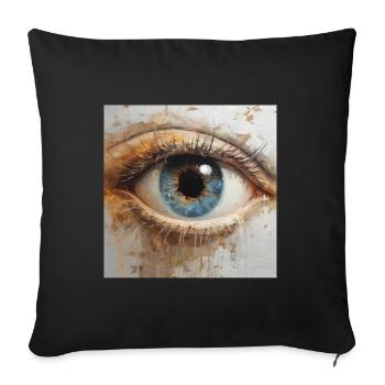 Auge Gemälde - Sofakissenbezug 45 x 45 cm - Schwarz - Vorne