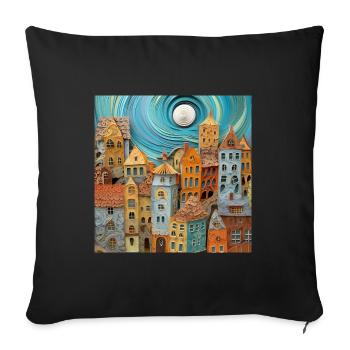 Paper City - Sofa pillowcase 17,3'' x 17,3'' (45 x 45 cm) - black - Front