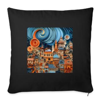 Paper City - Sofa pillowcase 17,3'' x 17,3'' (45 x 45 cm) - black - Front
