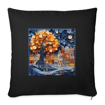 Paper City - Sofa pillowcase 17,3'' x 17,3'' (45 x 45 cm) - black - Front