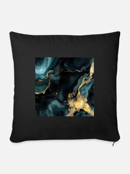 Marmor Naturstein Textur - Sofakissenbezug 45 x 45 cm - Schwarz