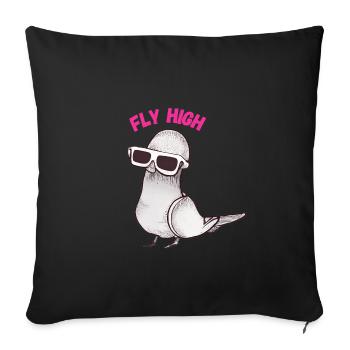 Fly High - Sofakissenbezug 45 x 45 cm - Schwarz - Vorne