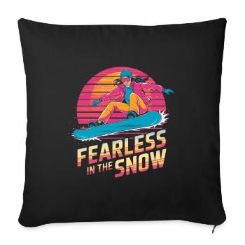 Intrépide dans la neige - Housse de coussin décorative 45 x 45 cm - noir - Devant