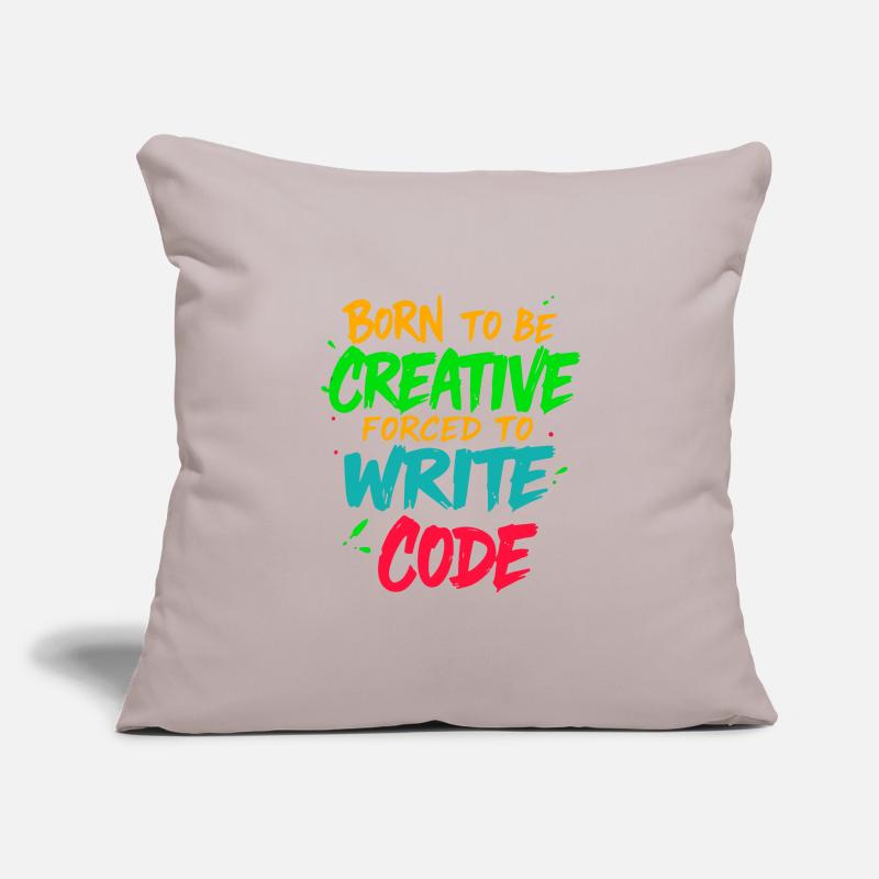 Né pour être créatif Forcé d’écrire un t-shirt code Housse de coussin décorative 45 x 45 cm